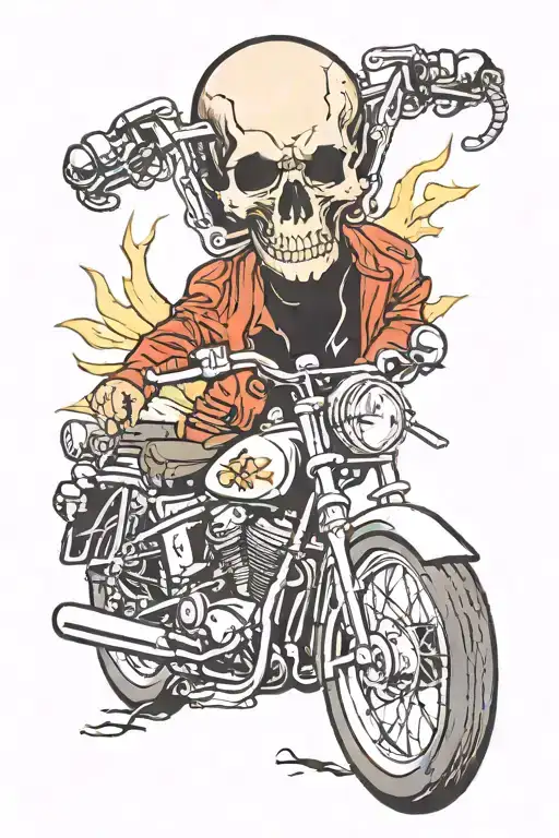 A Skull On A Motorcycle