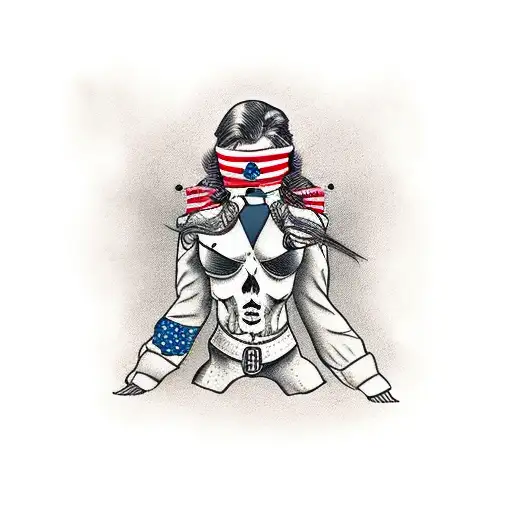 Western Woman Tied On And Laying On Railroad Tracks