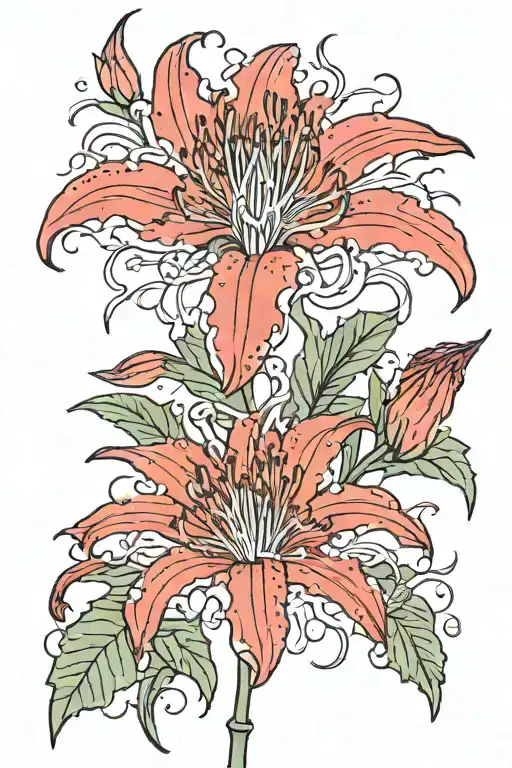 Red Spider Lily Plant With The Work Wink As The Stem