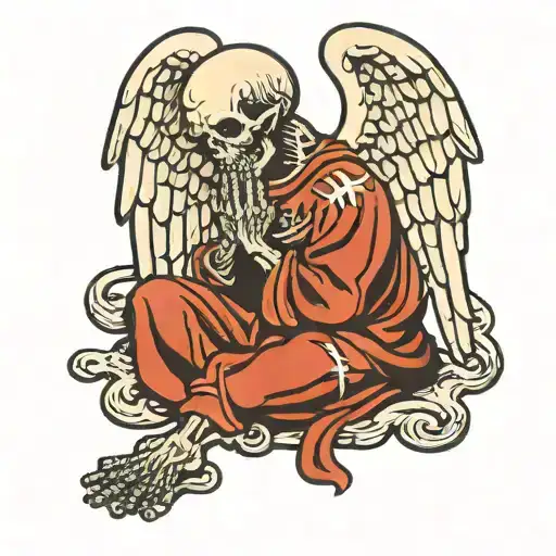 Angel Skeleton Praying