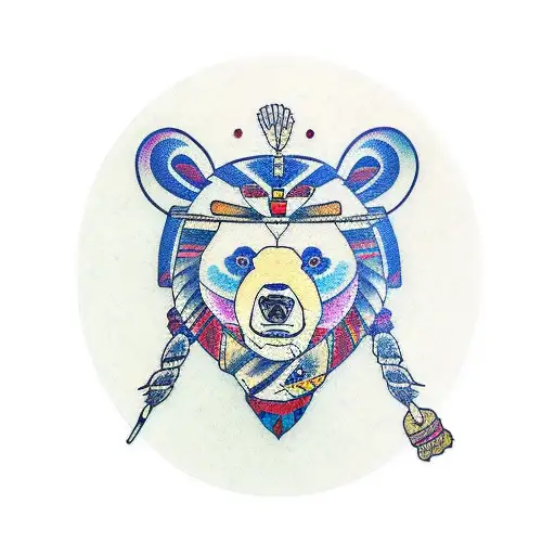 Bear With Yupik Culture Design