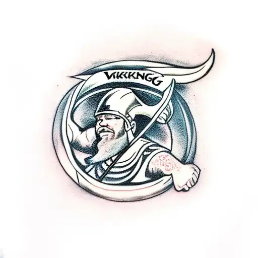 A Viking Warrior Cooking Over A Campfire