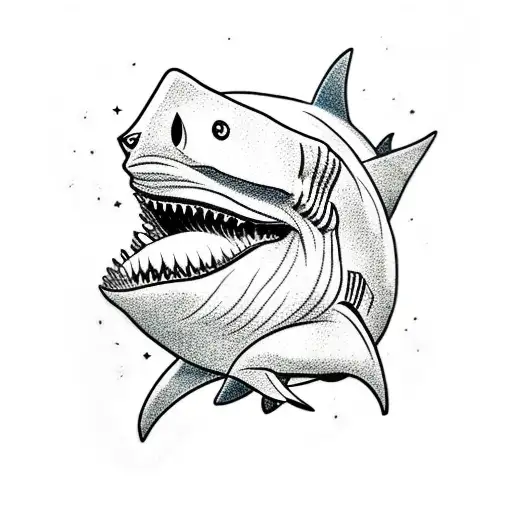 Shark With Glasses Fist Bumping A Dinosaur