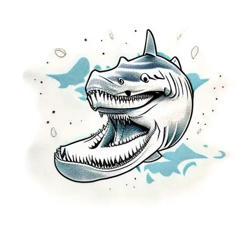 Shark Fist Bumping A T-rex