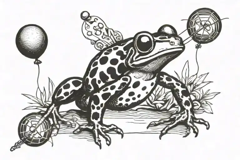 Poison Dart Frog Shooting Poison Dart Arrow At A Balloon