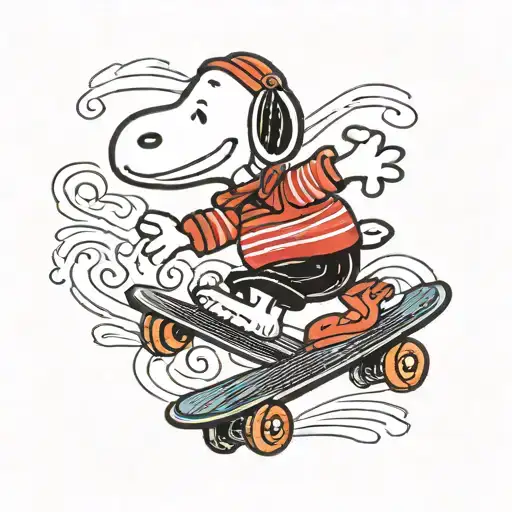 Snoopy Riding A Skateboard