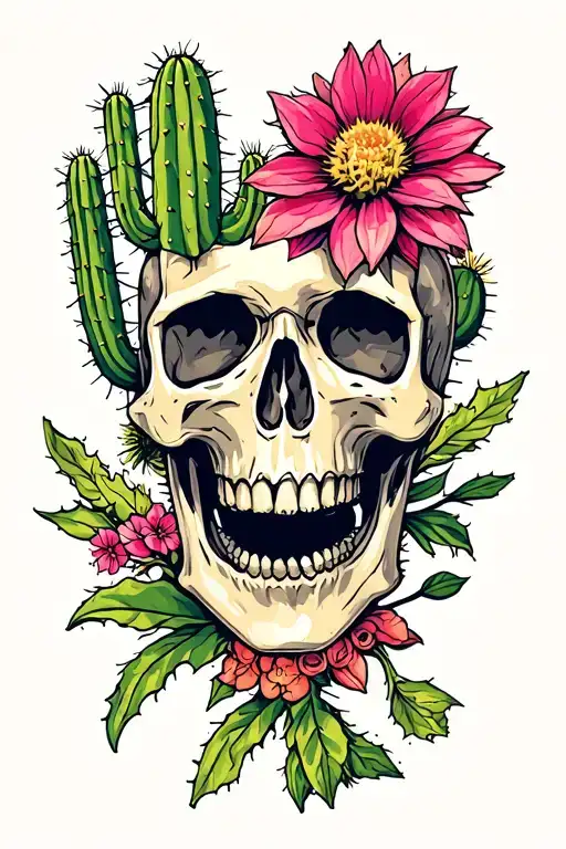 Skull And Cactus