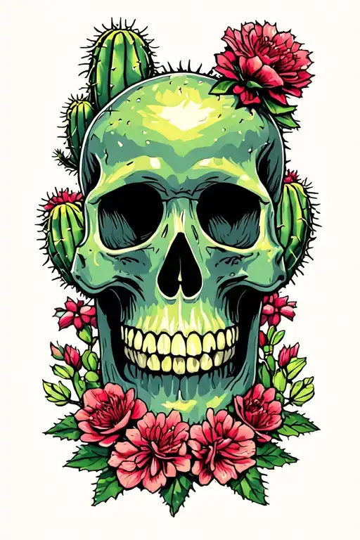 Skull And Cactus