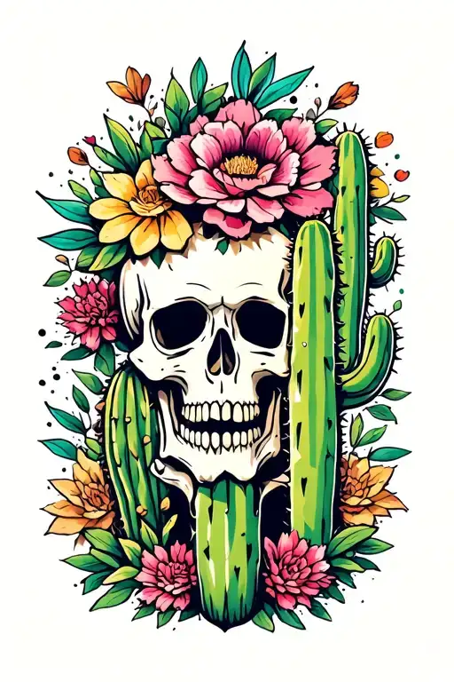 Skull And Cactus Simple
