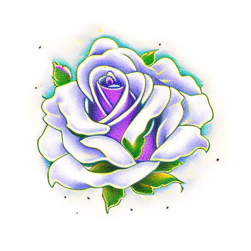 Lavender Surrounding White Rose
