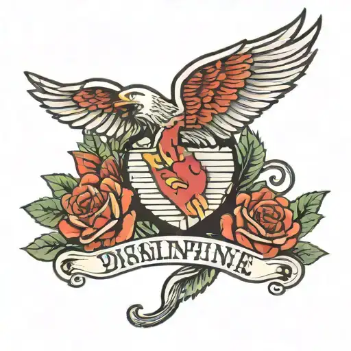 A Symbolic Representation Of Discipline Chest Piece Old School 1900-1980'S Traditional Style