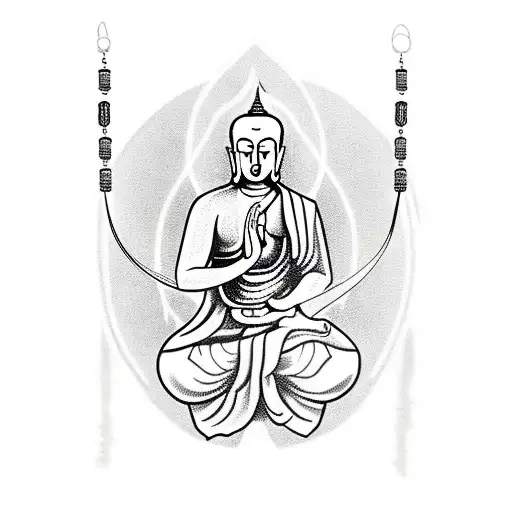 Buddhist With Prayer Beads