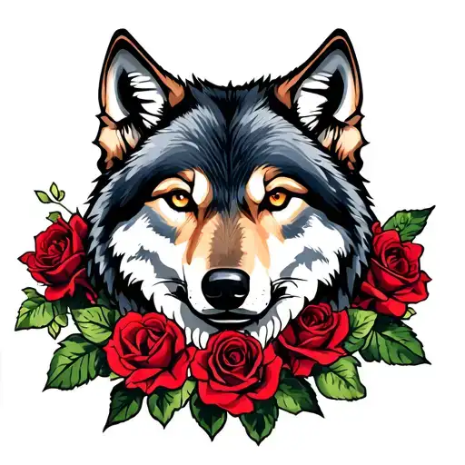 Wolf And Roses