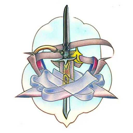Sword With Ribbon Around It