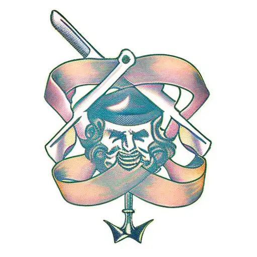 Mens Sword With Ribbon Wrapped Around It