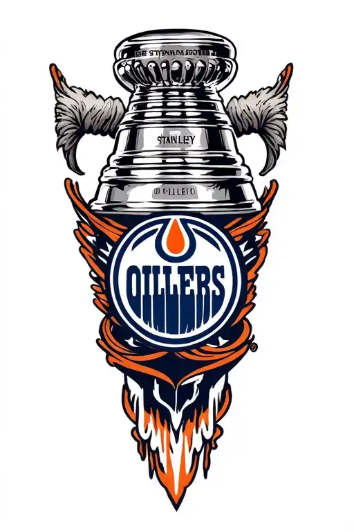 Stanley Cup With Oilers Logo