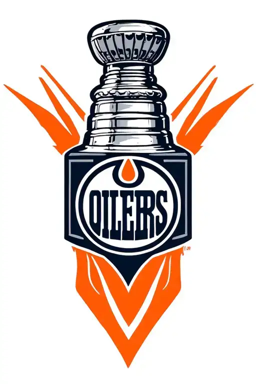 Stanley Cup With Oilers Logo