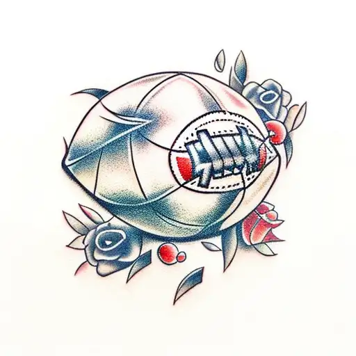 A Creative Composition Of Football And Nature Elements