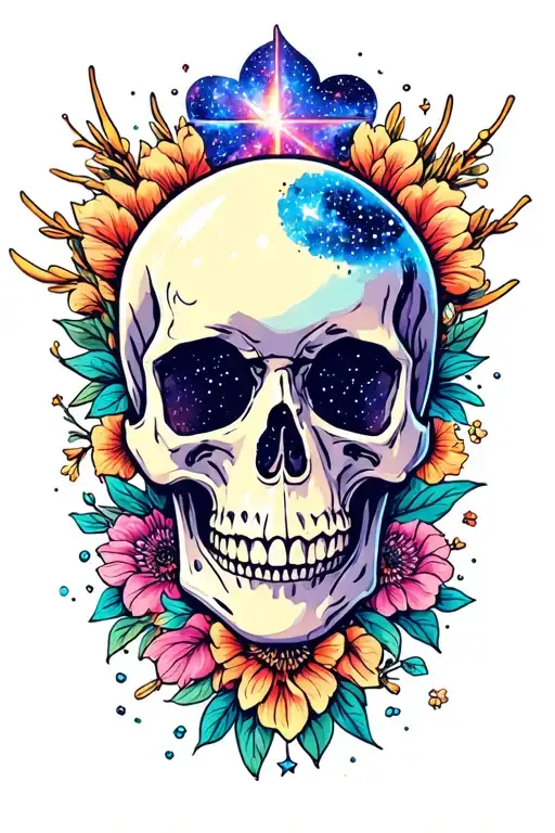 Galaxy With Skull
