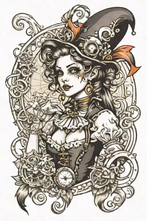 A Cute Jester Female Steampunk