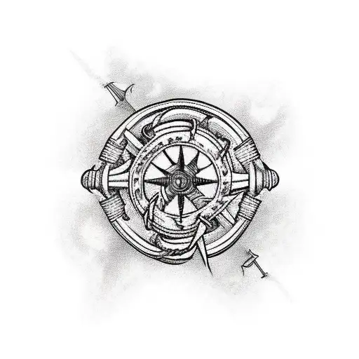 Nautical Scene With Greek Medical References Half Sleeve