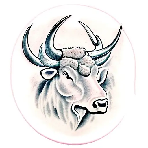 Emblem With Realistic Bull Elements