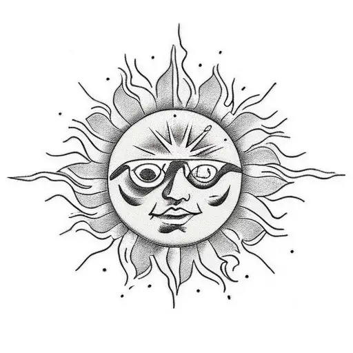 A Sun With The Initials Cs In The Middle