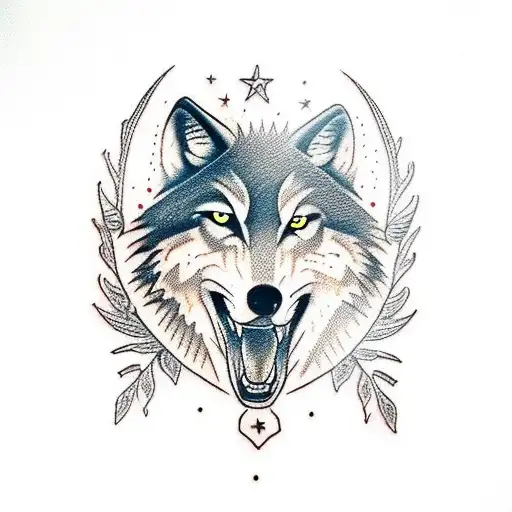 Wolf Blindfolded With Red Scarf