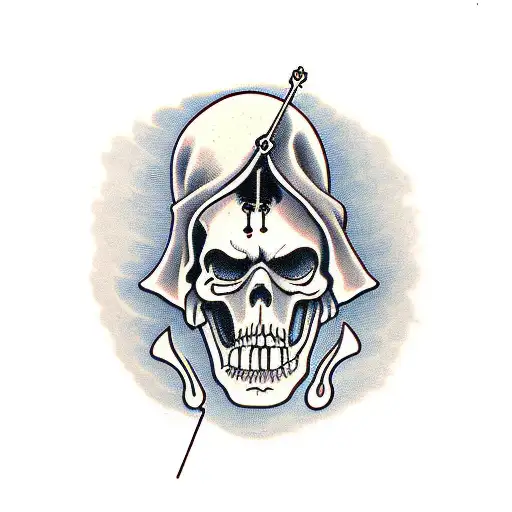 Grim Reaper With Clock In His Hand