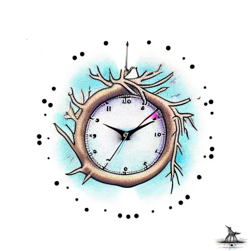 Birth Clock In A Tree With The Branches As The Clock Hands