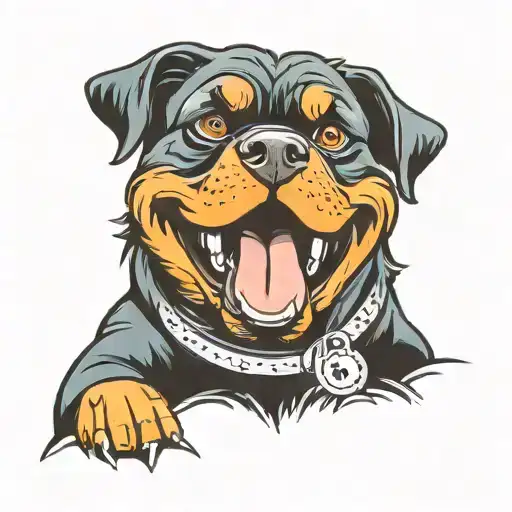 Rottweiller As A Bluey Cartoon Character