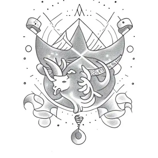 Ox With Aquarius And Garnet Stone