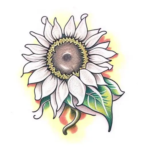 Sunflower With Writing As Stem