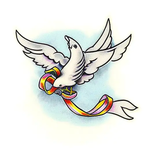Dove With Ribbon