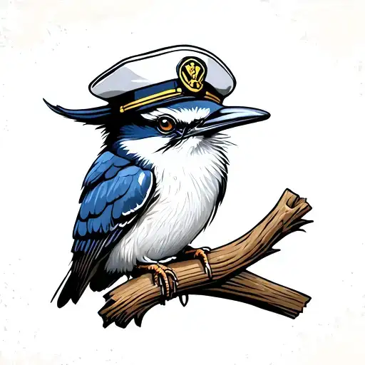 Kookaburra Wearing A Sailors Hat