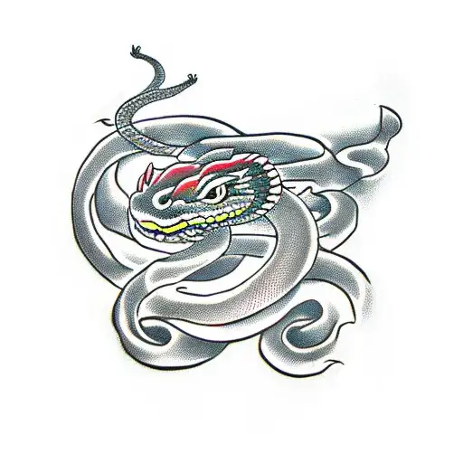 Snake On A Stick With Dragon Head