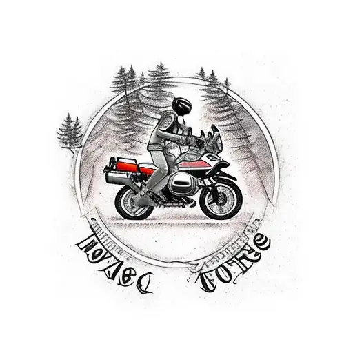 Bmw R1200gs Rider With Forest Background At Sunset