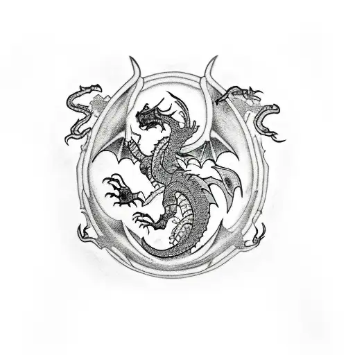 A Wu Tang Clan Inspired Tattoo Featuring A Dragon And Scorpions In A Traditional Style