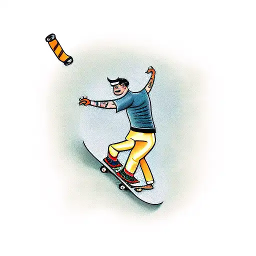 The Guy Rides A Skateboard And Drinks Beer