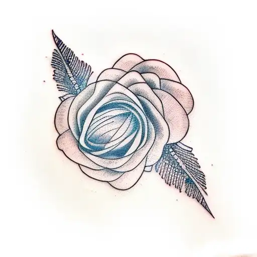 Half Arm Sleeve Bird Feathers