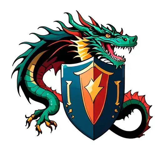 Dragon With Shield