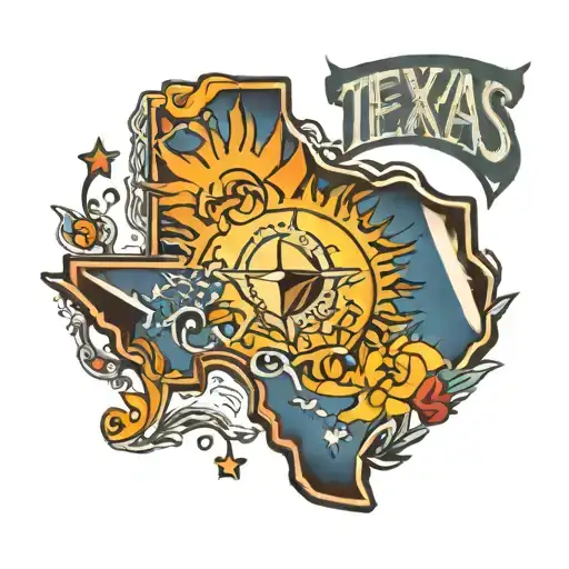 Texas With Sun Rising