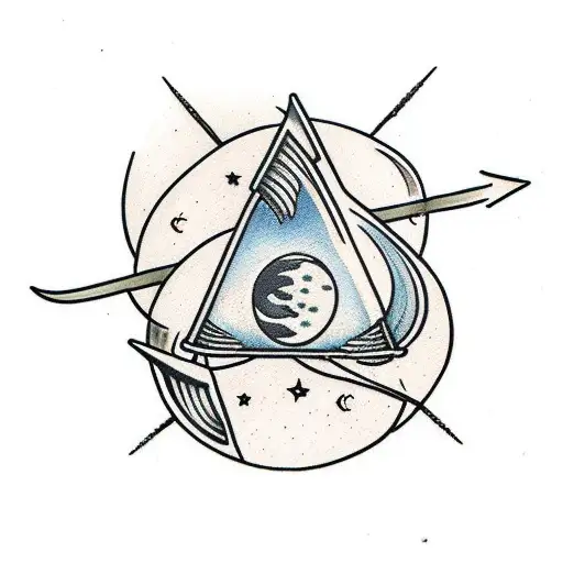 Arrow With The Moon Phase In The Body Of The Arrow