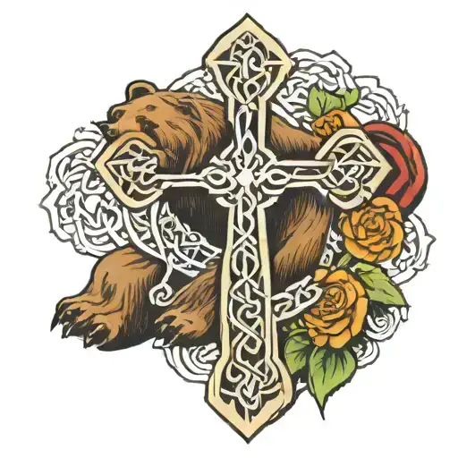 Bear Celtic Cross