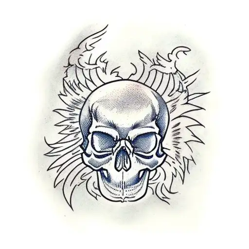 Skull With Phoenix