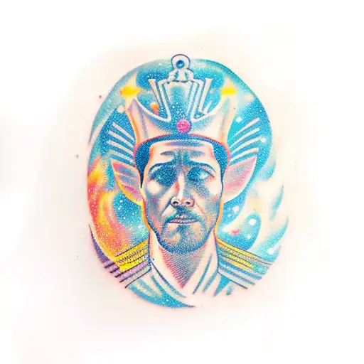 King Chess Piece As A Nebula In The Universe