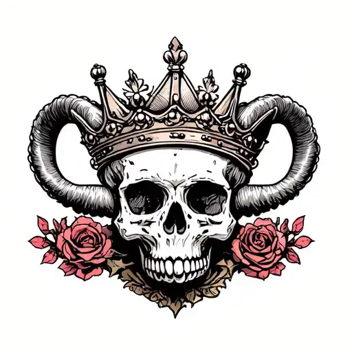 Queens Crown Aries Skull