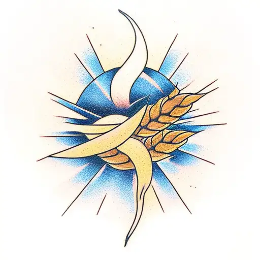 Wheat With A Sunset In The Background