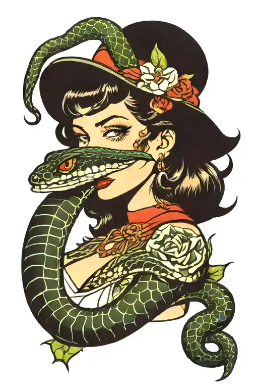Snake And Girl