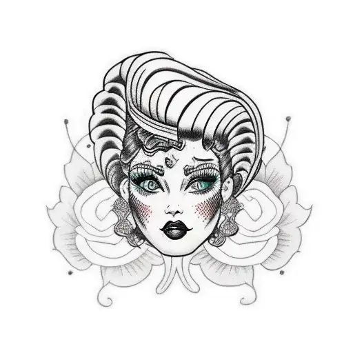 Black And White Gipsy Women Side Profile